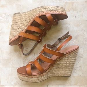Brown Wedge Strappy Sandals